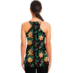 Watercolor Gingerbread Pattern Print Women's Racerback Tank Top