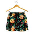 Watercolor Gingerbread Pattern Print Women's Shorts