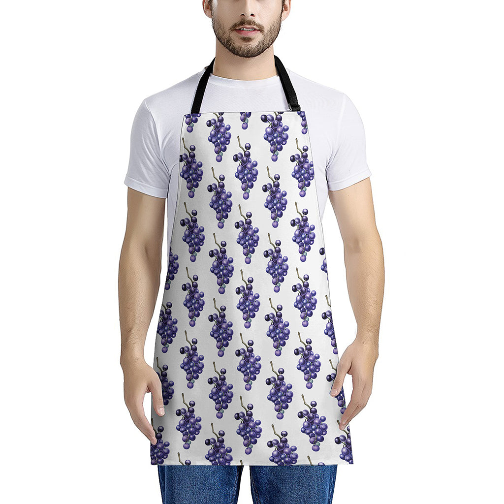 Watercolor Grape Pattern Print Apron