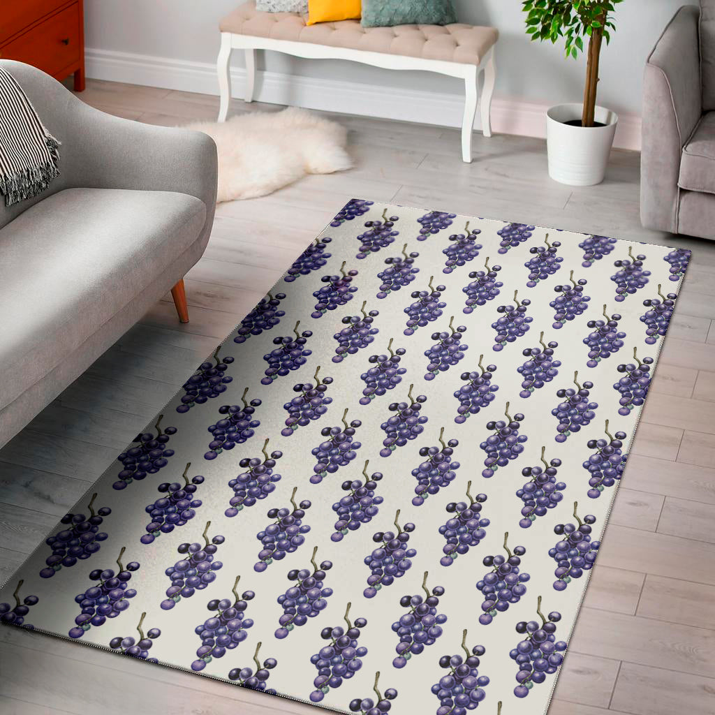 Watercolor Grape Pattern Print Area Rug