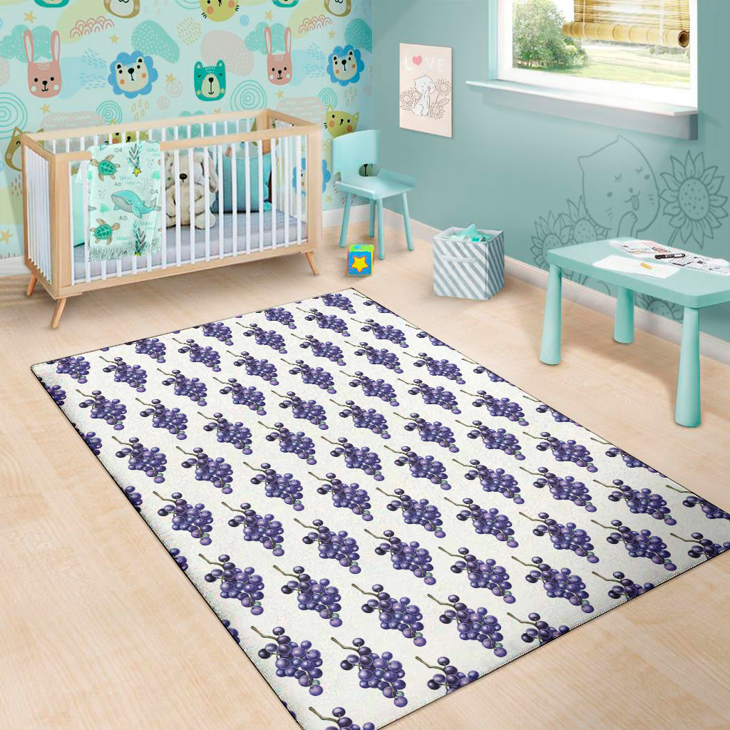 Watercolor Grape Pattern Print Area Rug