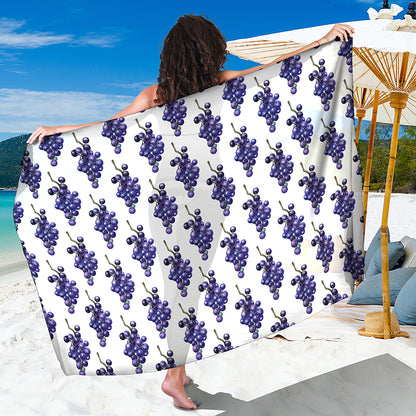 Watercolor Grape Pattern Print Beach Sarong Wrap