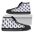 Watercolor Grape Pattern Print Black High Top Sneakers