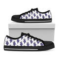 Watercolor Grape Pattern Print Black Low Top Sneakers