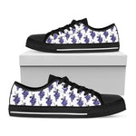 Watercolor Grape Pattern Print Black Low Top Shoes