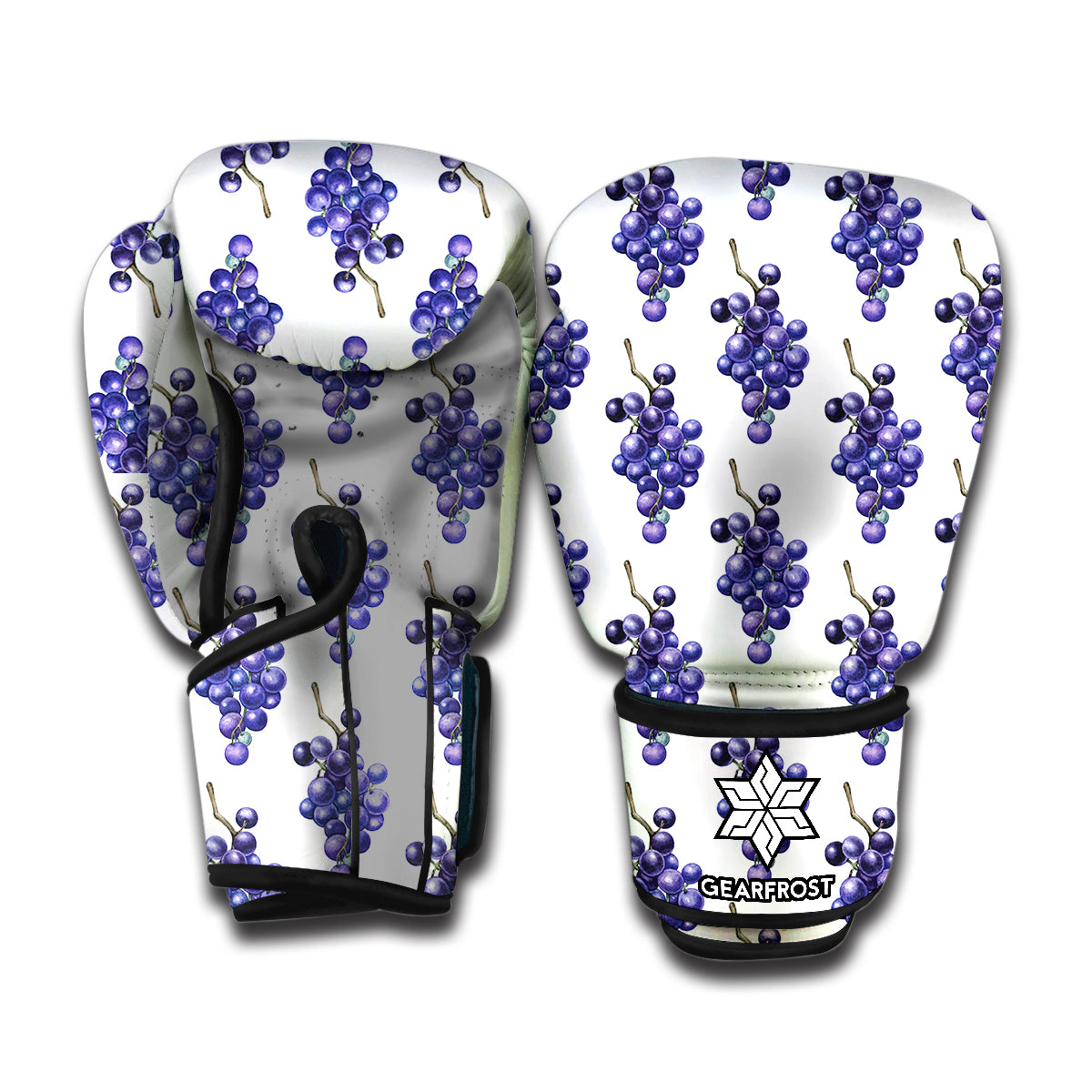 Watercolor Grape Pattern Print Boxing Gloves