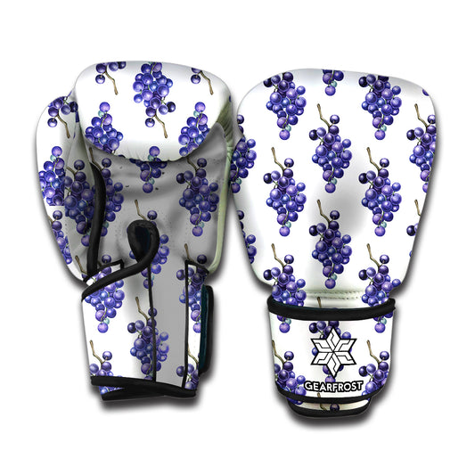Watercolor Grape Pattern Print Boxing Gloves
