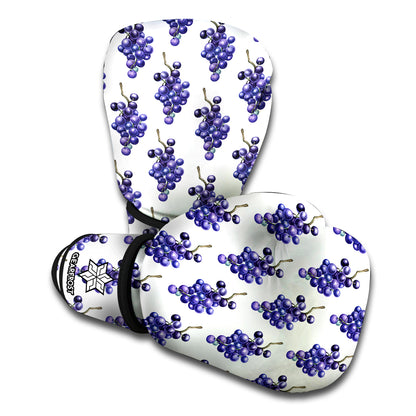 Watercolor Grape Pattern Print Boxing Gloves