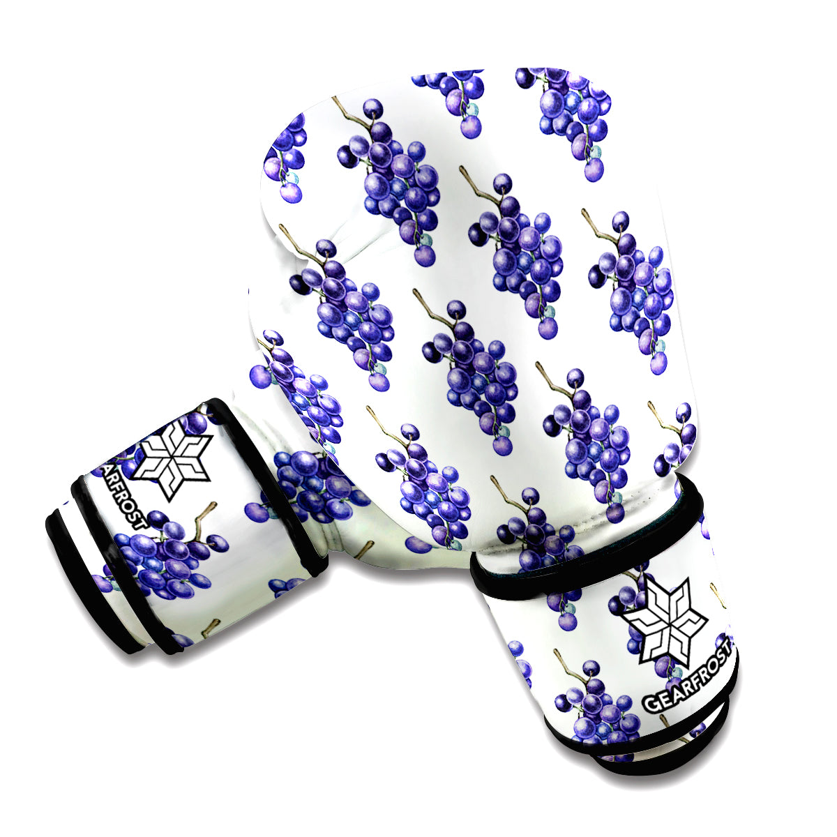Watercolor Grape Pattern Print Boxing Gloves