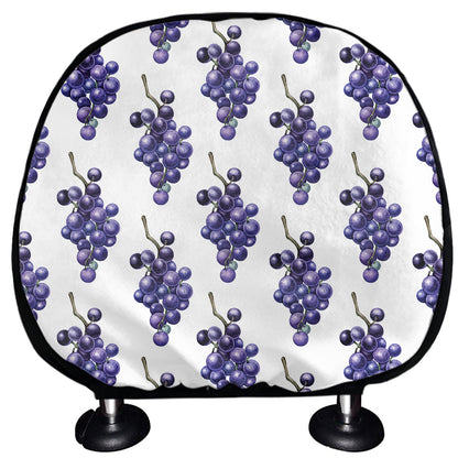 Watercolor Grape Pattern Print Car Headrest Covers