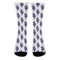 Watercolor Grape Pattern Print Crew Socks