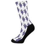 Watercolor Grape Pattern Print Crew Socks