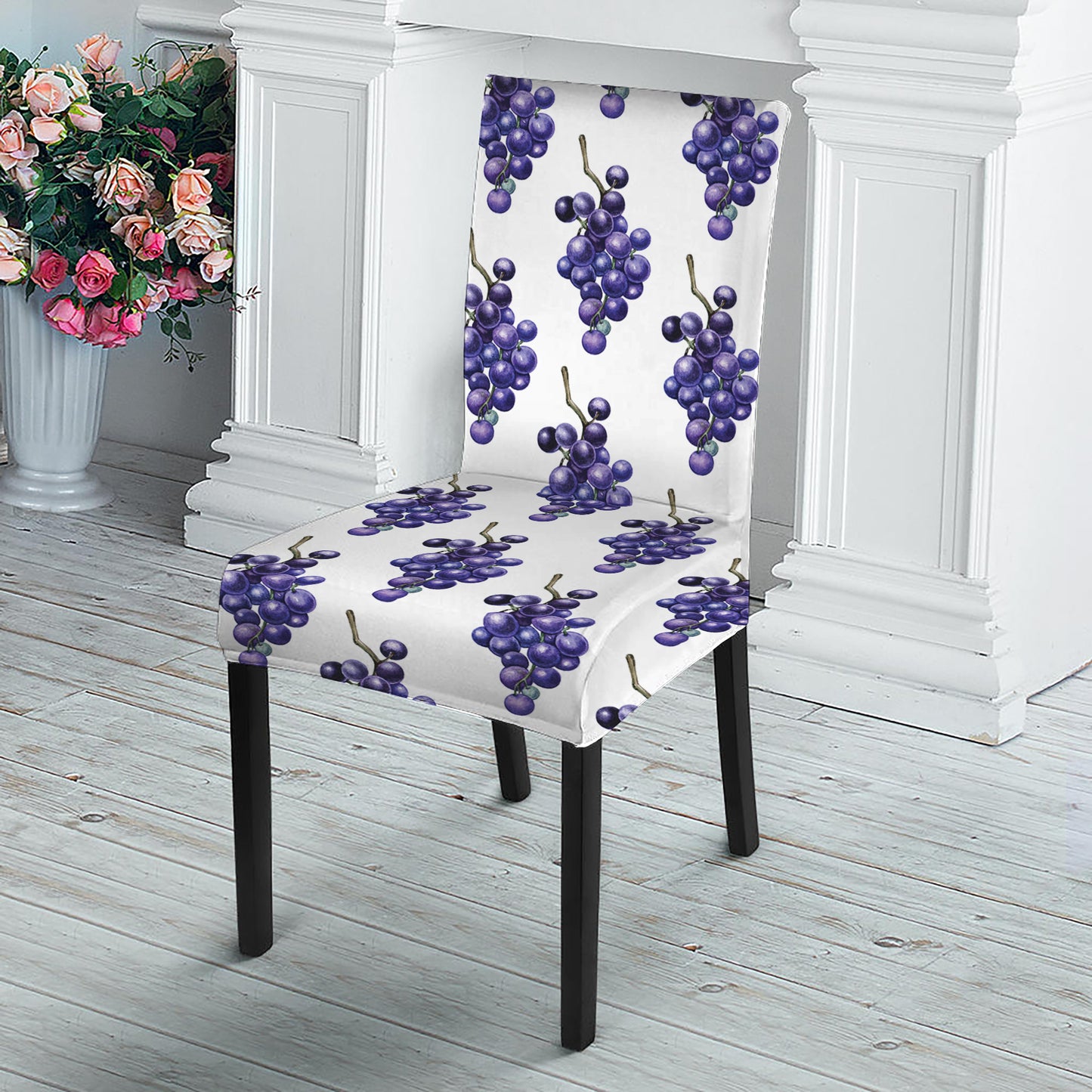 Watercolor Grape Pattern Print Dining Chair Slipcover