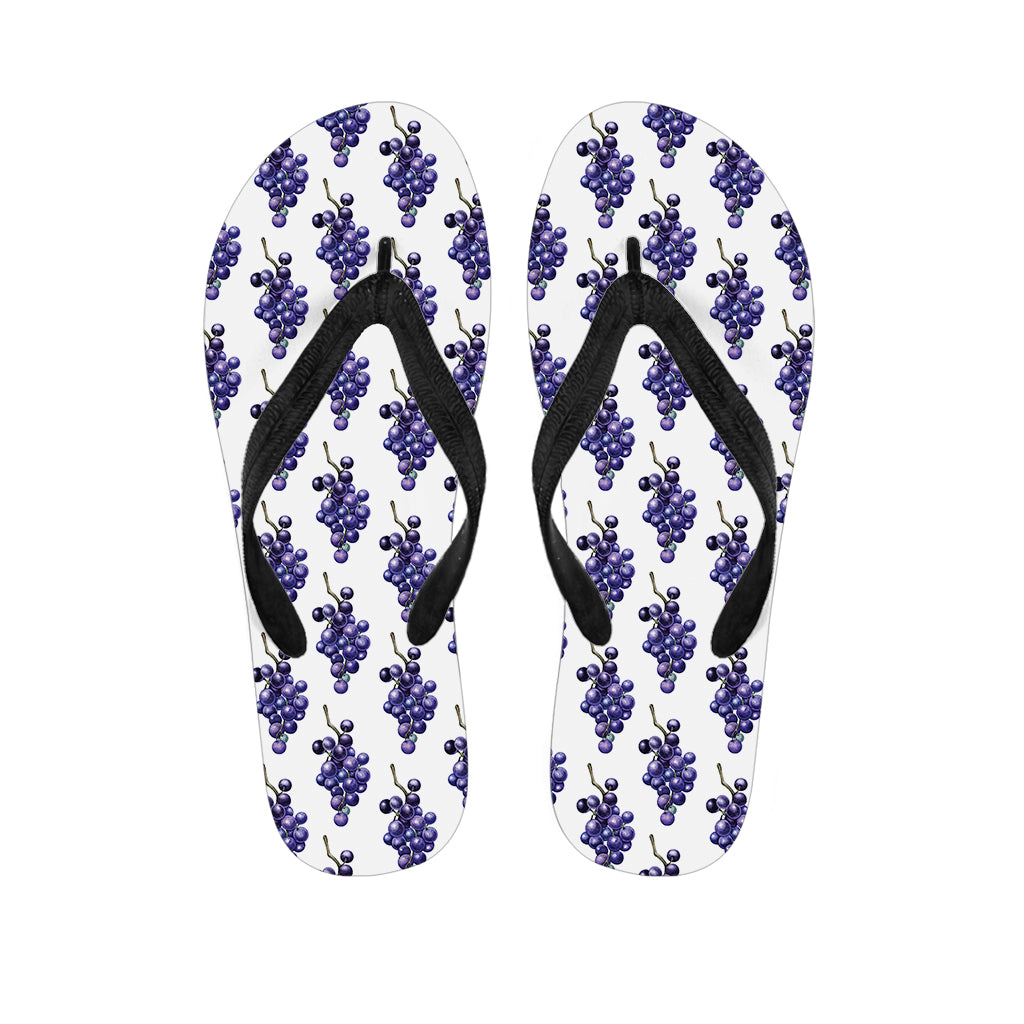 Watercolor Grape Pattern Print Flip Flops