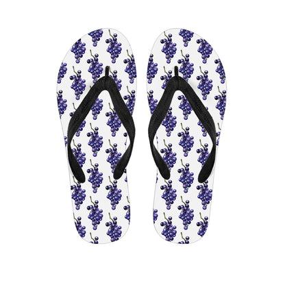 Watercolor Grape Pattern Print Flip Flops
