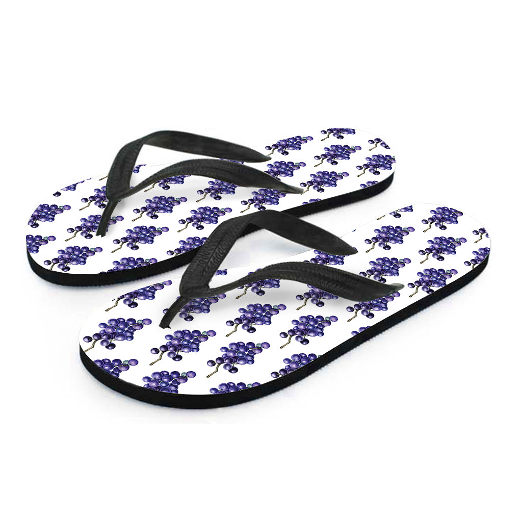 Watercolor Grape Pattern Print Flip Flops