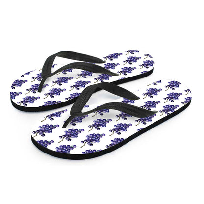 Watercolor Grape Pattern Print Flip Flops
