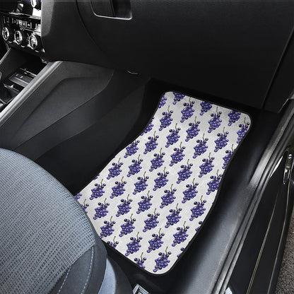 Watercolor Grape Pattern Print Front and Back Car Floor Mats