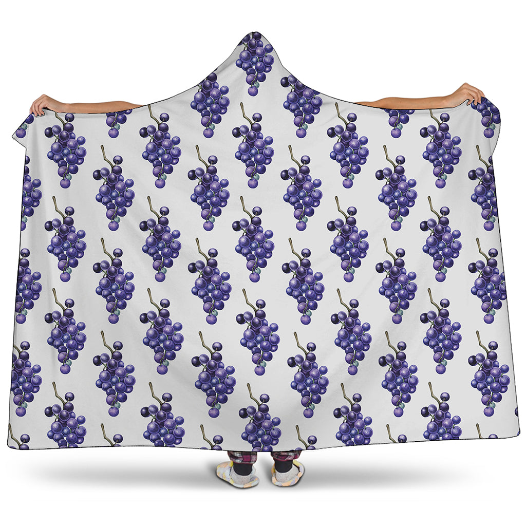 Watercolor Grape Pattern Print Hooded Blanket