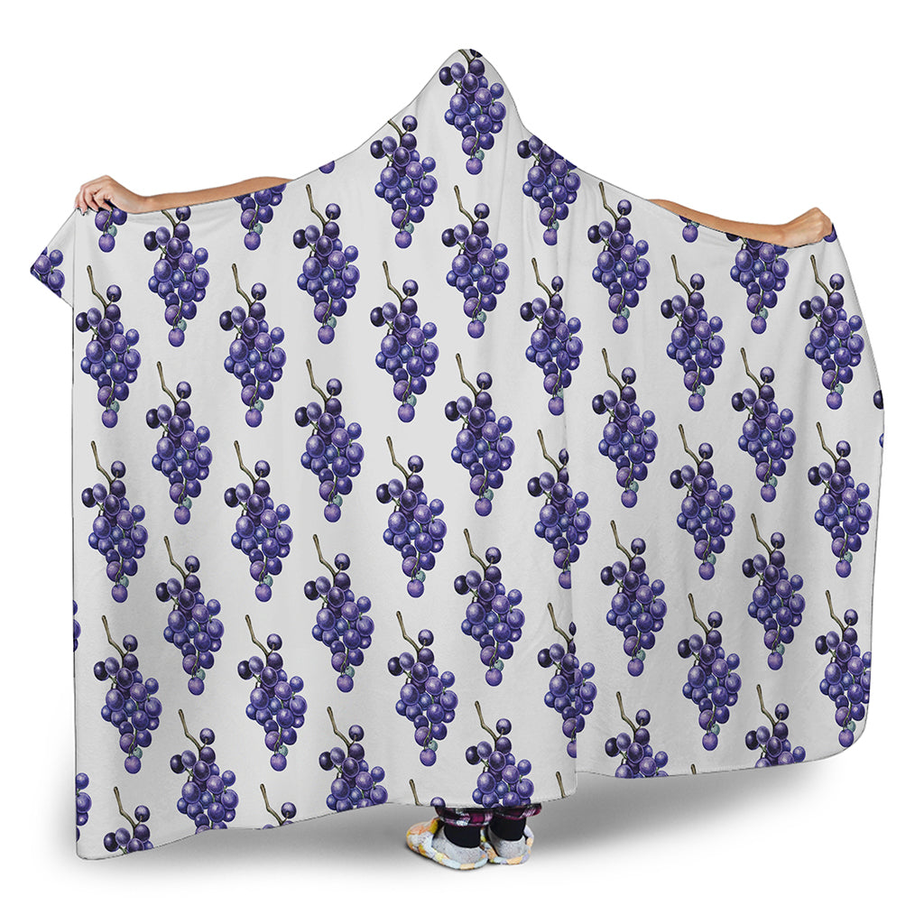 Watercolor Grape Pattern Print Hooded Blanket