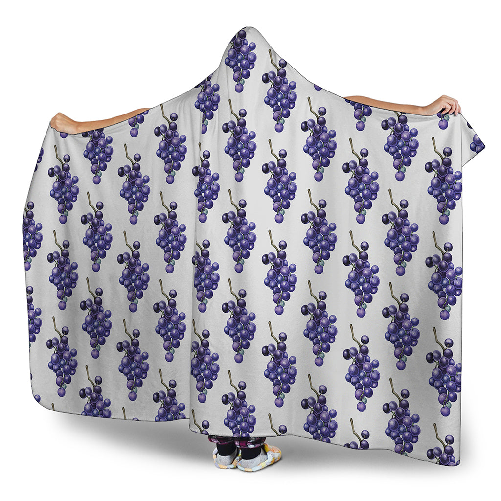 Watercolor Grape Pattern Print Hooded Blanket