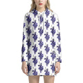 Watercolor Grape Pattern Print Pullover Hoodie Dress