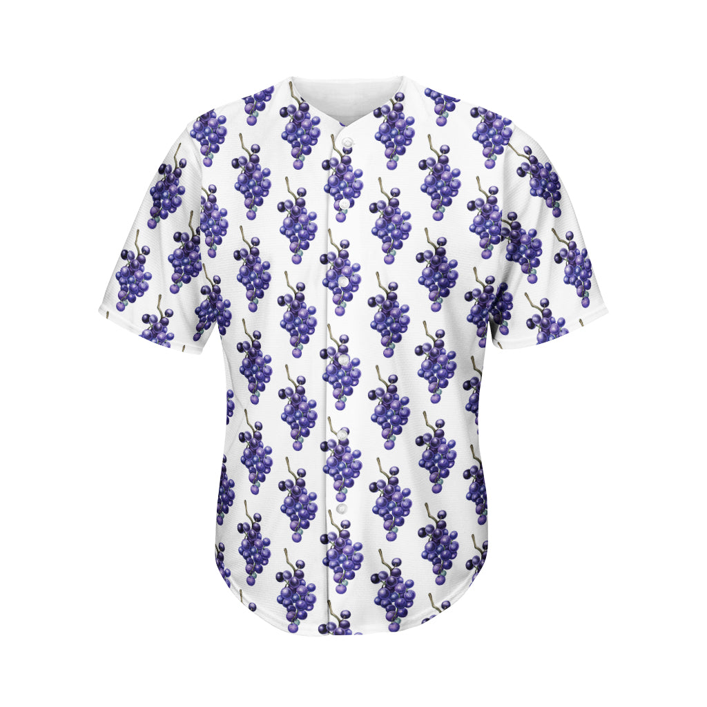 Watercolor Grape Pattern Print Men's Baseball Jersey