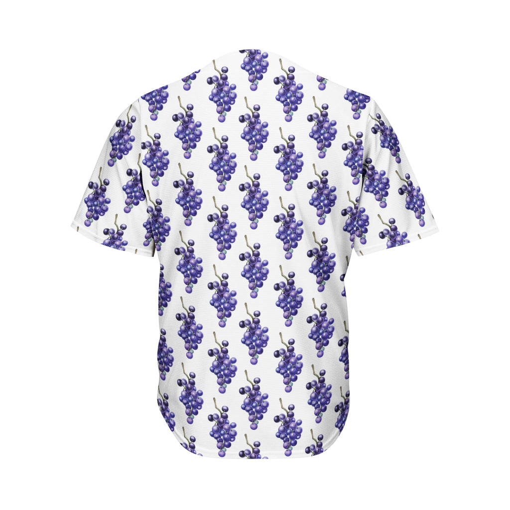 Watercolor Grape Pattern Print Men's Baseball Jersey