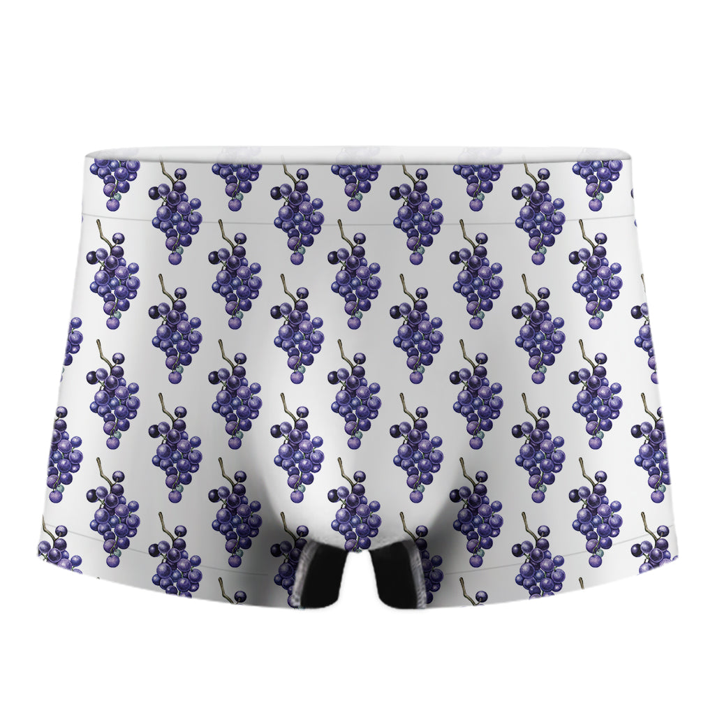 Watercolor Grape Pattern Print Men's Boxer Briefs