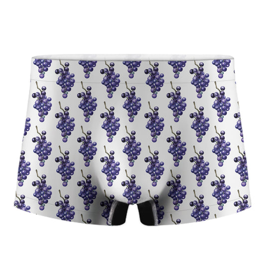 Watercolor Grape Pattern Print Men's Boxer Briefs