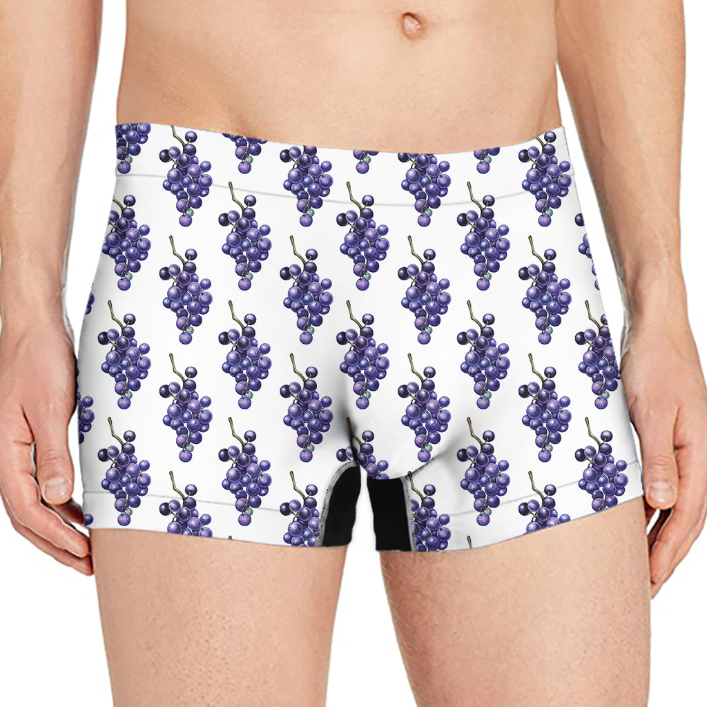 Watercolor Grape Pattern Print Men's Boxer Briefs