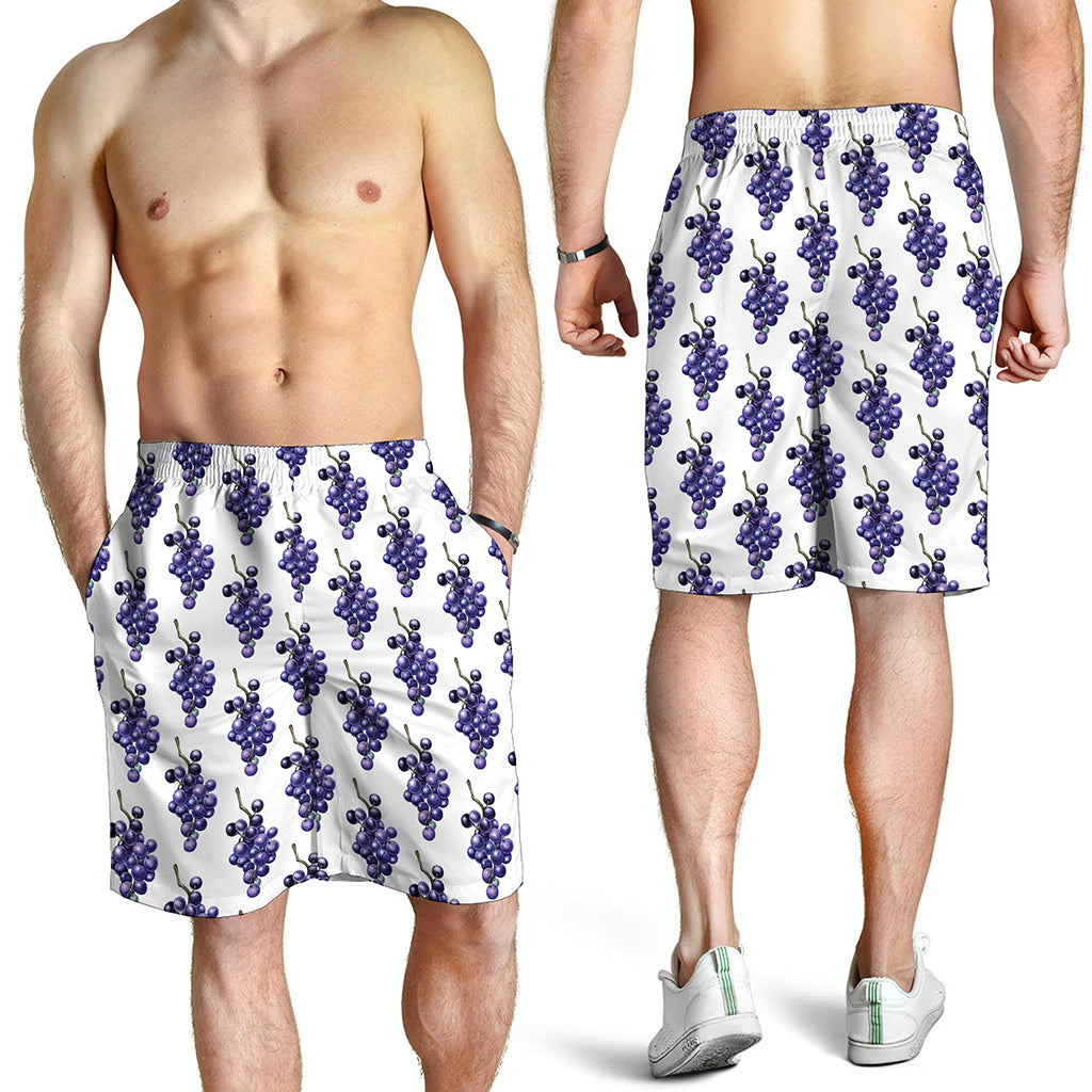 Watercolor Grape Pattern Print Men's Shorts