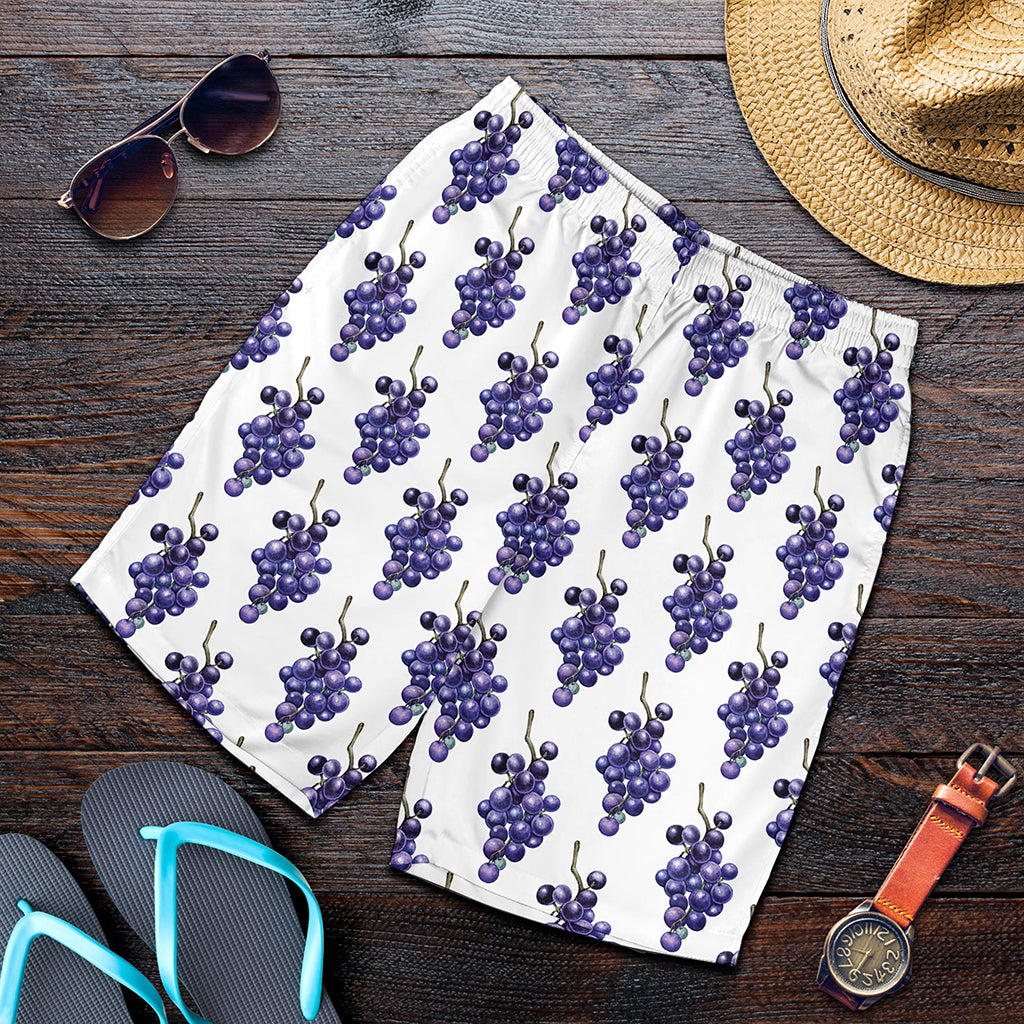 Watercolor Grape Pattern Print Men's Shorts