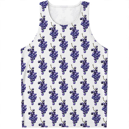 Watercolor Grape Pattern Print Men's Tank Top