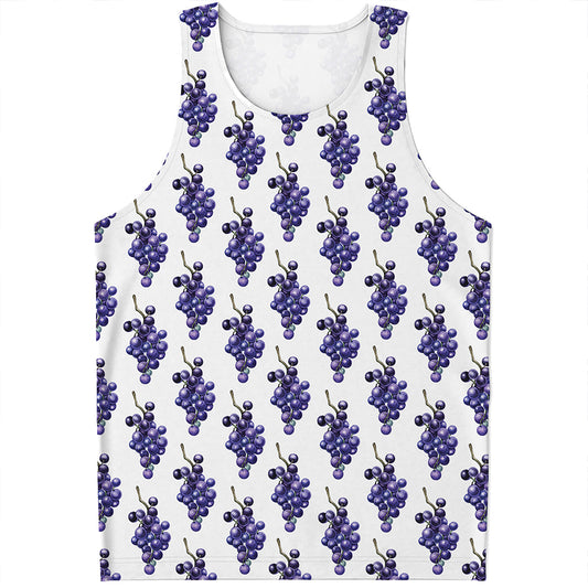Watercolor Grape Pattern Print Men's Tank Top