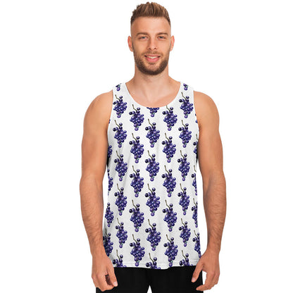 Watercolor Grape Pattern Print Men's Tank Top
