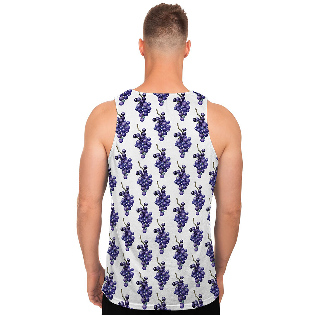 Watercolor Grape Pattern Print Men's Tank Top