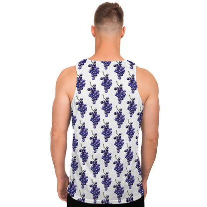 Watercolor Grape Pattern Print Men's Tank Top