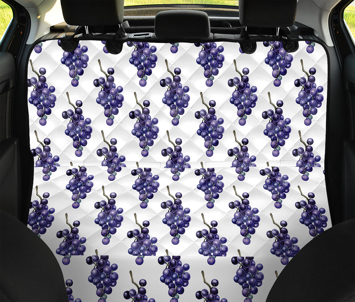 Watercolor Grape Pattern Print Pet Car Back Seat Cover