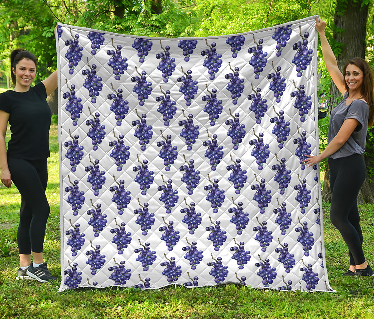 Watercolor Grape Pattern Print Quilt