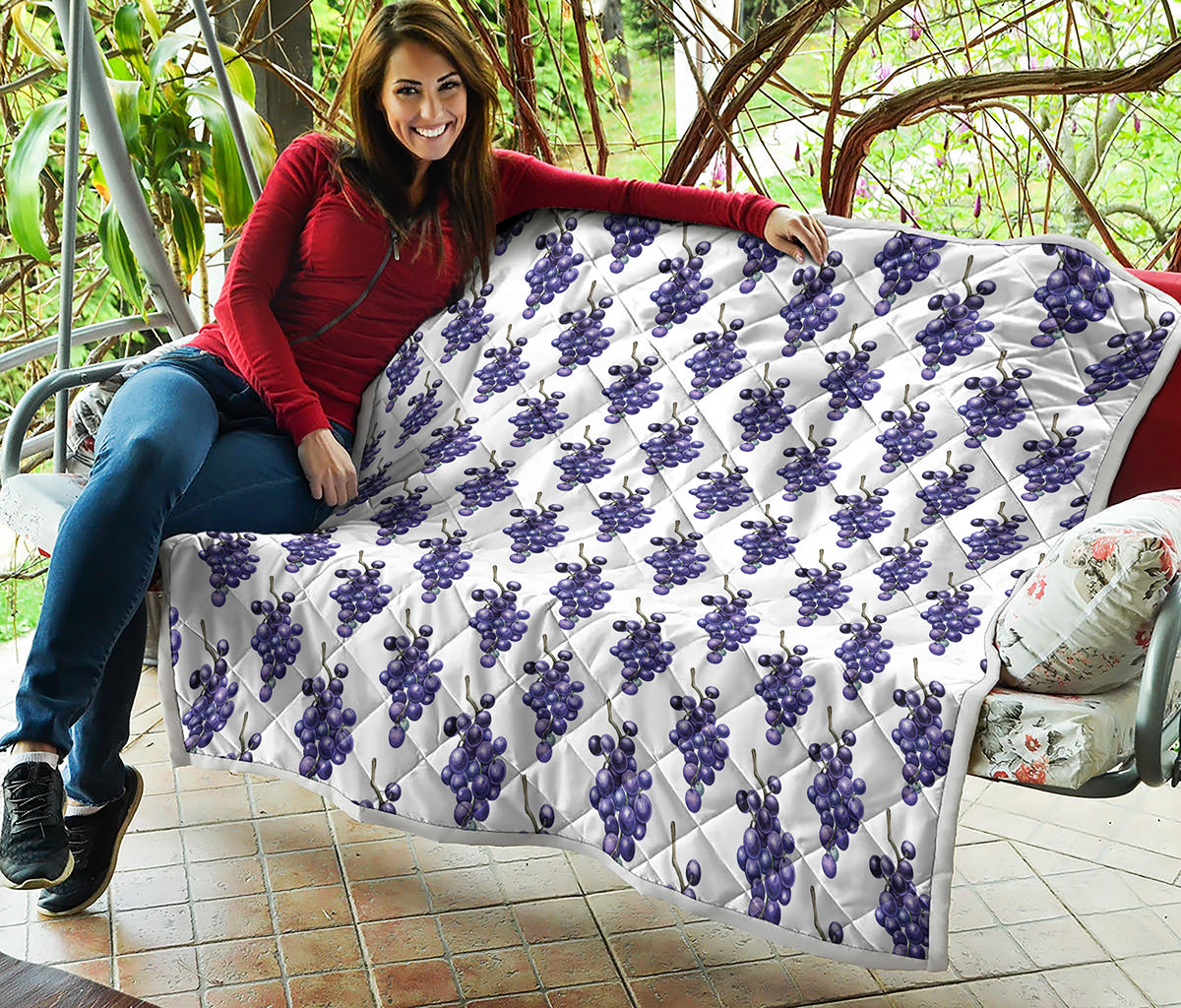 Watercolor Grape Pattern Print Quilt
