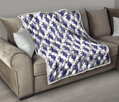 Watercolor Grape Pattern Print Quilt