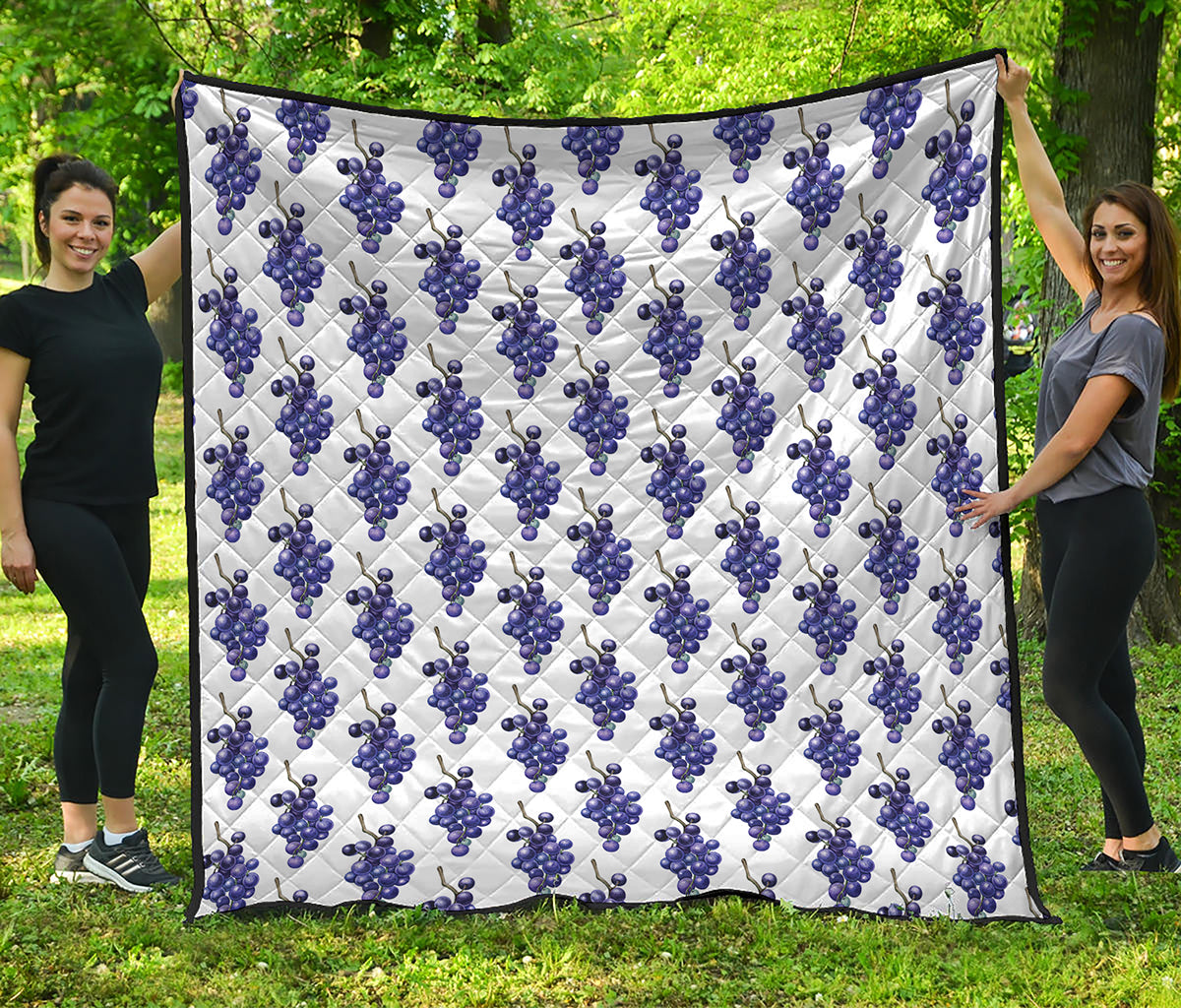 Watercolor Grape Pattern Print Quilt