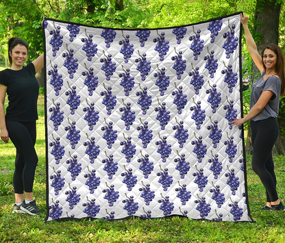Watercolor Grape Pattern Print Quilt