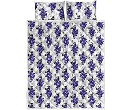 Watercolor Grape Pattern Print Quilt Bed Set