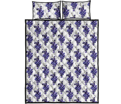 Watercolor Grape Pattern Print Quilt Bed Set