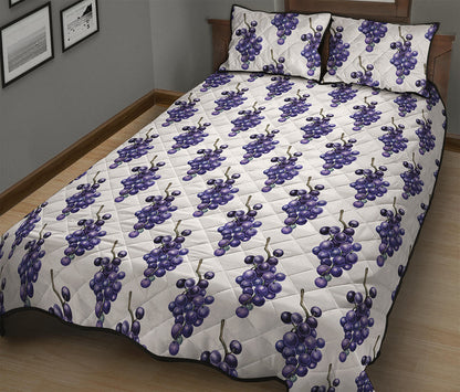 Watercolor Grape Pattern Print Quilt Bed Set