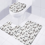 Watercolor Horse Pattern Print 3 Piece Bath Mat Set