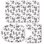 Watercolor Horse Pattern Print 3 Piece Bath Mat Set