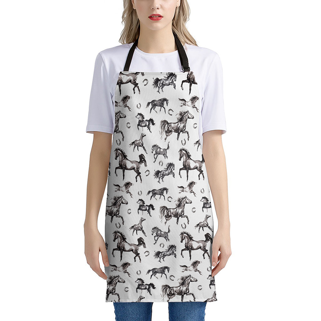 Watercolor Horse Pattern Print Apron